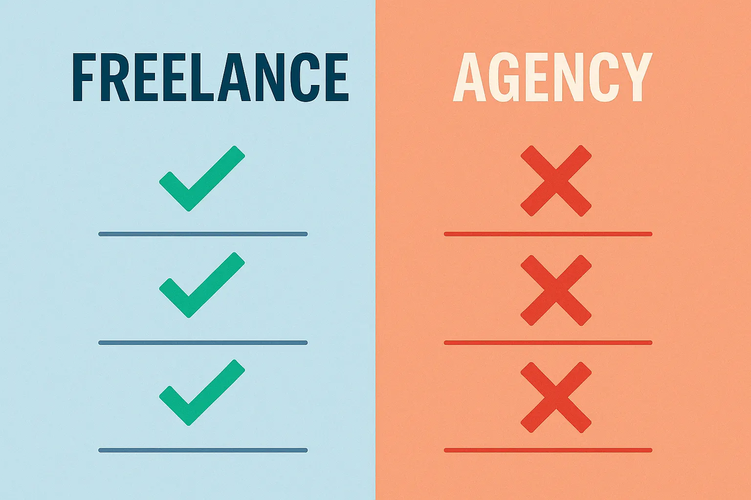 Freelancer and agency design workflow comparison for creative projects.